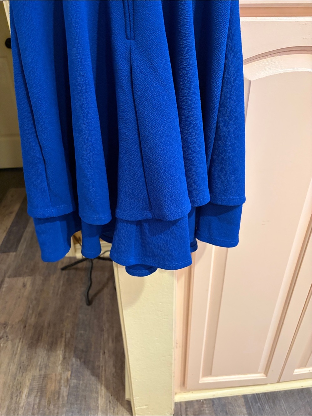 Crystal Doll Cobalt Blue double Ruffle Fit-and-Flare Mini Dress - Picture 9 of 10